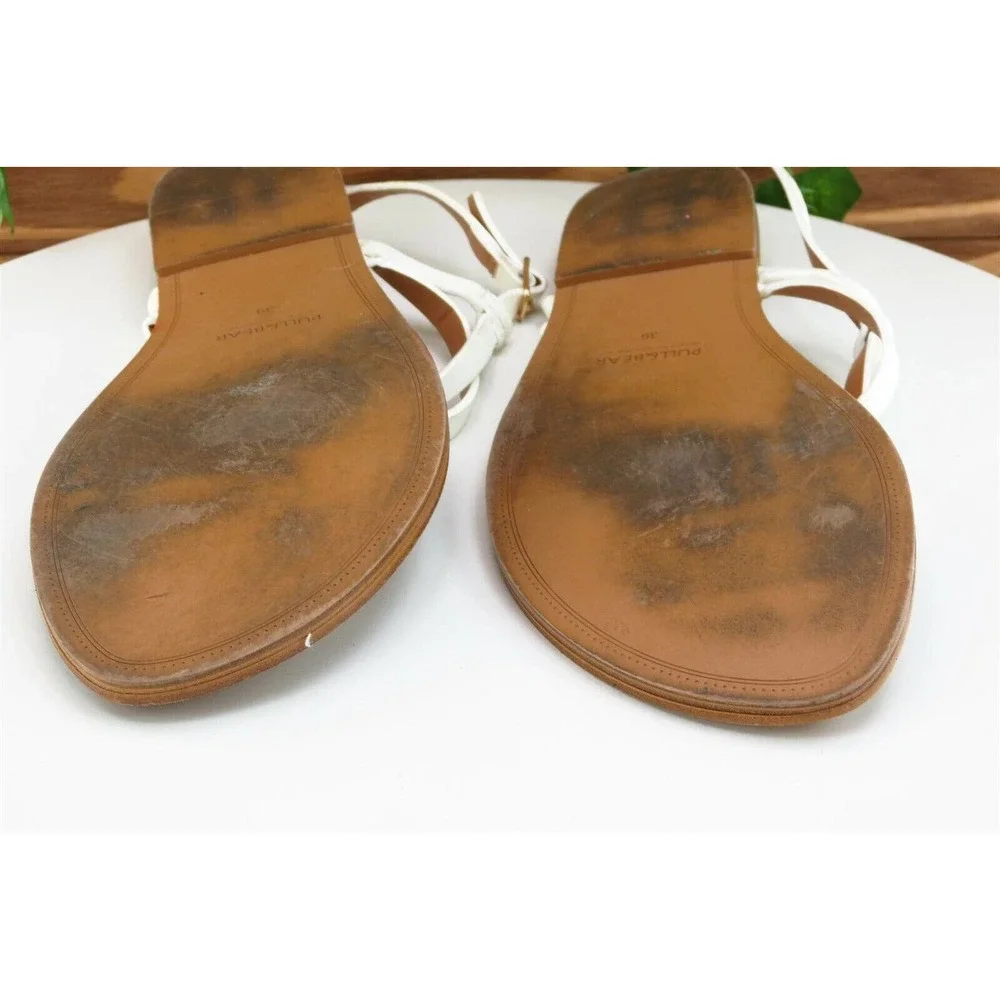 Pull&Bear Sz 39 M White‎ Strappy Synthetic Women Sandals